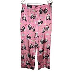 Nick & Nora Panda Pandemonium Pink Pajama Pants Whimsical Novelty Cute Women XL